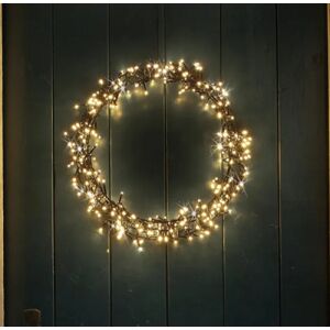 Božićno-adventski ukras za vrata u obliku vijenca od 400 toplo bijele LED rasvjete, 48 cm, IP44 mrežni adapter, s 8 vrsta svjetlosnih efekata 145967120 - Božić