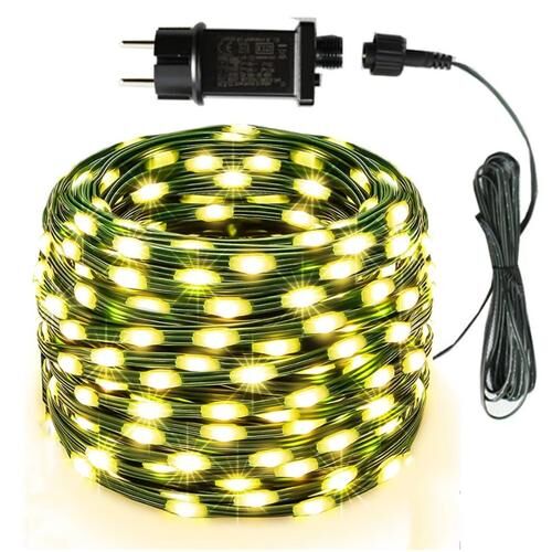 Metalldraht-Lichterkette für den Innenbereich, 50 m, 540 LEDs, 8 Programme, mit Netzstecker, warmweiß 145967303