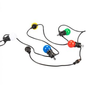 Kültéri Retro Gömb Fényfűzér 5m 10 Led Hálózati Adapterrel, Színes 145967305 - Sumker