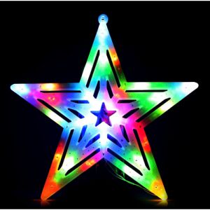 LED коледна украса цветна мигаща звезда 145967392 - Коледна украса