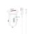 XO CC69 30W fehér autós töltő USB-C kábellel