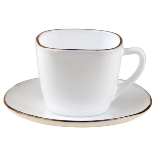 12 darabos kávésbögre-készlet, opál, fehér és arany, 220 ml Kinghoff KH-1930