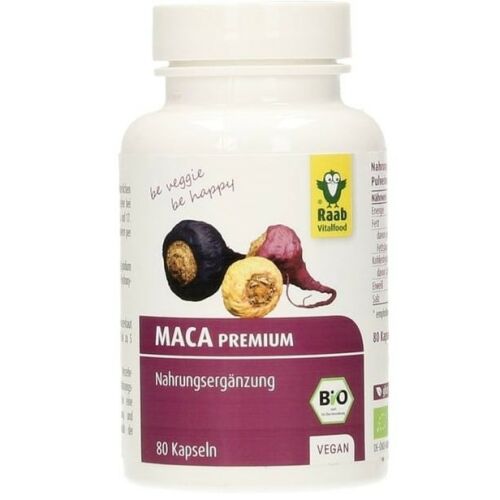 Premium bio maca 500 mg, 80 vegán kapszula RAAB