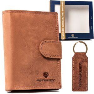 Ajándékkészlet: Férfi bőr pénztárca és kulcstartó - Peterson 145975275 - Férfi pénztárca