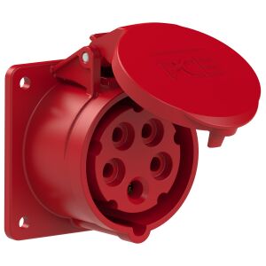 Egyenes panel aljzat 16A 400V 3P+Z+N 75x75mm IP44 145975822 - Ipari csatlakozó