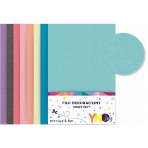 Dekoratív filc pasztell színekben A4 8 db