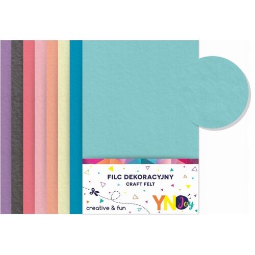 Dekoratív filc pasztell színekben A4 8 db