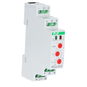 Időrelé PCU-510DUO, tápfeszültség 230VAC, 24VAC/DC, 2xNO/NC, I=2x8A