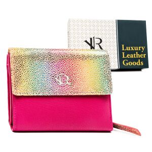 Női bőr pénztárca RV-786-SLA-4835 PÖTTYÖS RÓZSASZÍN