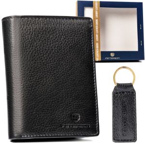 Ajándékkészlet: bőr pénztárca csat nélkül és kulcstartóval - Peterson 145982606 - Férfi pénztárca