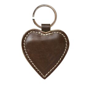 Bőr kulcstartó - szív HG010 Barna