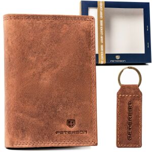 Ajándékkészlet: bőr pénztárca csat nélkül és kulcstartóval - Peterson 145983920 - Férfi pénztárca