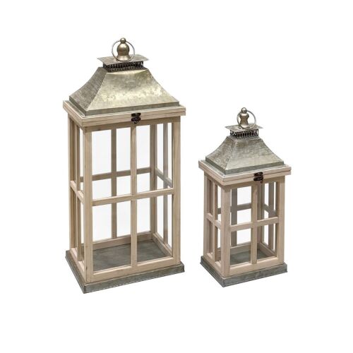 Fából készült lámpások fém tetővel 2db 145991545