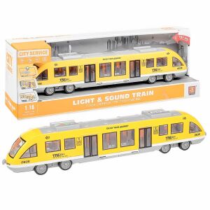 43 cm hosszú lendkerekes játék vonat élethű hanghatásokkal, nyitható ajtókkal és világító utastérrel (BBJ) 146001411 - Vonat, vasúti elem, autópálya