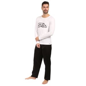 Férfi pizsamaStyx fekete-fehér (PDP1061) XXL