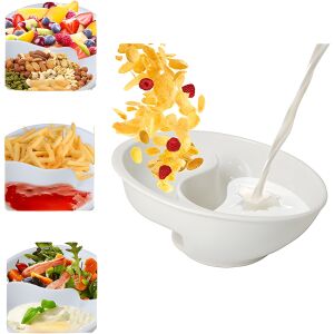 Teno® 3 az 1-ben müzlis tál, beépített elválasztó, hátsó fogantyú, ropogós müzli, univerzális, 18,5 x 10 cm, fehér 146011966 - Tál