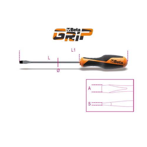 Beta Grip 0.8x4x125 Csavarhúzó hasítottfejű csavarokhoz - diagram - Szerszám