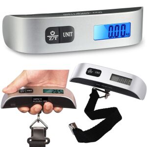 Cântar digital pentru bagaje cu capacitate de 50 kg, ecran LCD și funcție de termometru 146019284 - Accesorii pentru valize