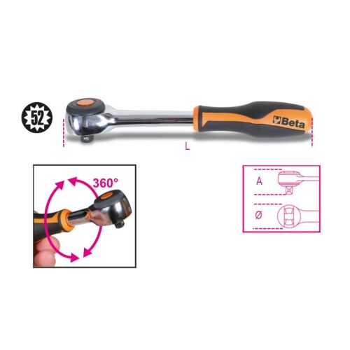 910/58 Irányváltós racsni 3/8" 52 fogú 146020005