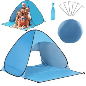 Cort de plajă pliabil de dimensiuni mari cu protecție UV 146026594 - Jucării gonflabile și jucării de plajă