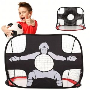 Poartă de fotbal 2 în 1 pliabilă cu perdea de antrenament pentru țintire 146026910 - Porti de fotbal și handbal