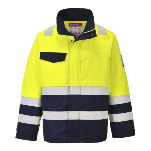 Portwest MV25 Hi Vis Modaflame munkakabát, jól láthatósági munkakabát, lángálló - Láthatósági ruházat