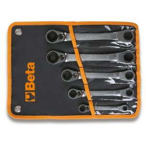 195P/B5 5 részes racsnis 15°-ban hajlított csillagkulcs szerszám készlet műanyag dobozban 146027742 - Csillagkulcs