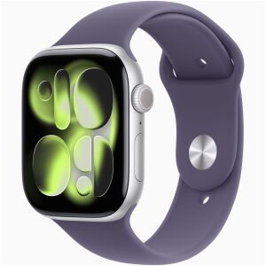 Apple Watch S11 46mm GPS Okosóra S/M Ködös Lila sportszíjjal - Ezüst