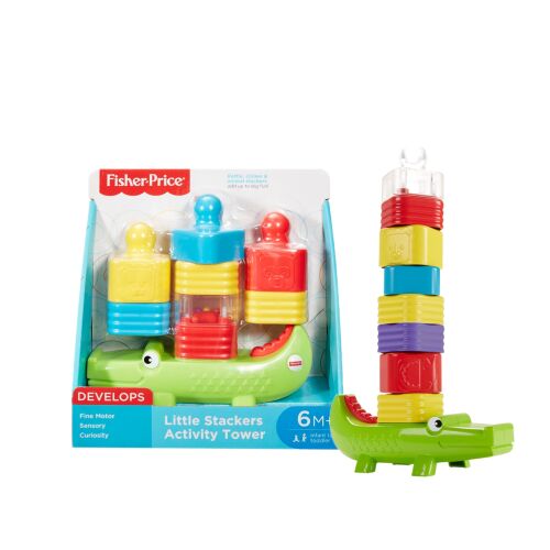 Fisher Price, Little Stackers, Activity Tower, Crocodile, Unisex, 6+ months 146034184