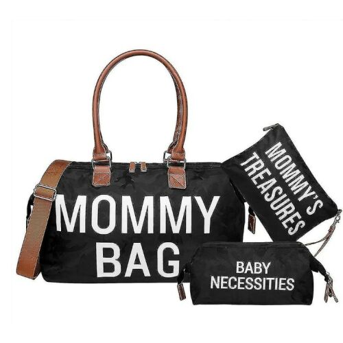 Mommy Bag Macvi® 2 táskával, több rekesszel és tárolóhelyekkel, ideális kismamáknak és utazáshoz, fekete színben 146037035