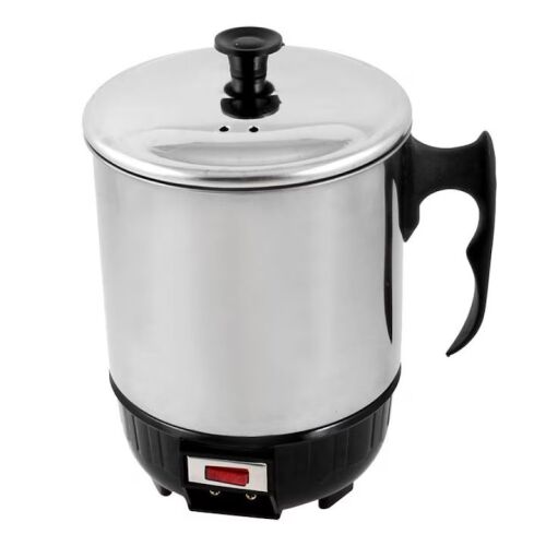 Macvi® rozsdamentes acélból készült elektromos vízforraló, hőálló fogantyúval, kompakt, 800 ml űrtartalom, gyors fűtés, szürke színű