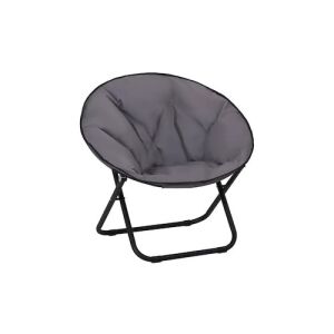 Kerti szék Macvi® modell Moon, összecsukható, stabil acélváz, kényelmes szövet, 78x13x78 cm, szürke, könnyen szállítható és tárolható.