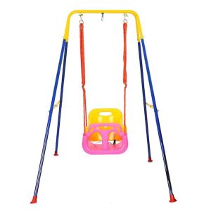 Macvi® 3 az 1-ben összecsukható gyermek hinta fém kerettel biztonsági hevederrel 6 hónapos kortól 12 éves korig beltéri kültéri használatra 146037395 - Szabadtéri játék és felszerelés