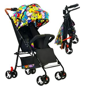 Macvi® könnyű sportkocsi, többszínű, gyorsan összecsukható, UV-borítás, forgatható kerekek, 3 pontos heveder, pedálos fékrendszer.