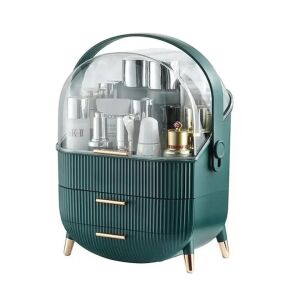 Macvi® sminkszervező szett, 2 fiókos, átlátszó fedéllel, kényelmes, pormentes fogantyúval, PP műanyag + akril, 37x28x18,5 cm, 37x28x18,5 cm 146037532 - Kozmetikai rendszerező