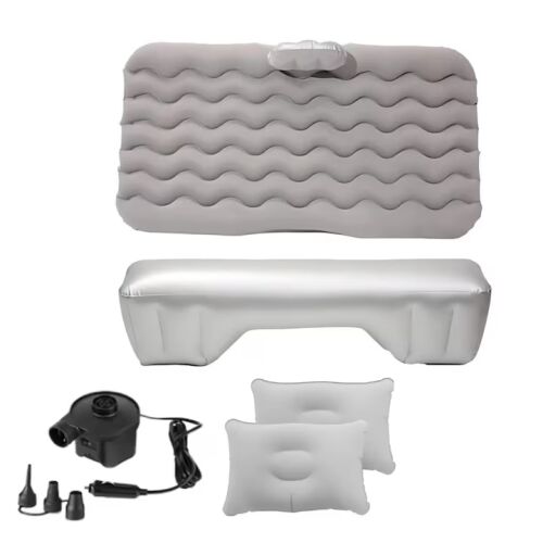 Macvi® Felfújható autós matrac párnákkal és egyensúlytámasszal, ideális hátsó üléshez, kempingezéshez, utazáshoz és pihenéshez, szürke színű 146037621