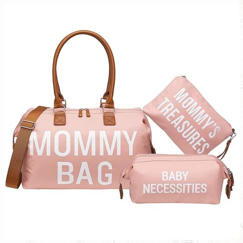 Mummy Bag Macvi® 2 táskával, több rekesszel és tárolóval, ideális a kismamáknak és utazáshoz, rózsaszínű 146037712