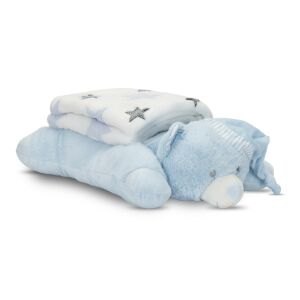Lorelli Poffy Duo takaró 75x90 cm párnával 45x30 cm - White Blue Teddy Bear 146042476 - Babatakaró