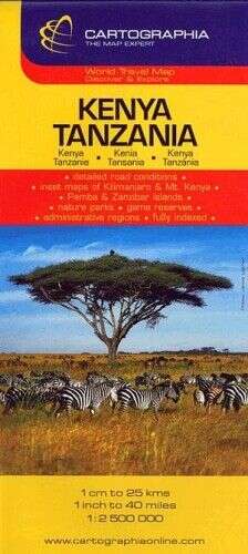 Kenya, Tanzánia útitérkép 1:2500000