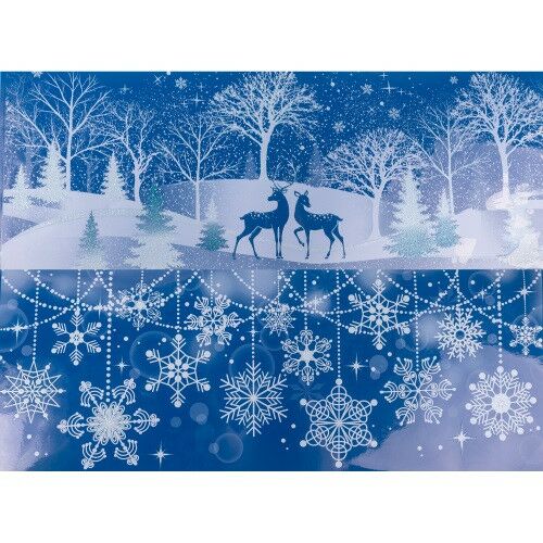 Ablakmatrica matt, glitteres 60x21 cm havas erdő 146050921