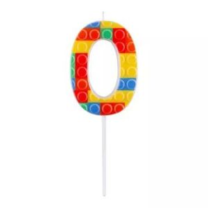 Építőkocka mintás gyertya - 0 146051988 - Party kellék