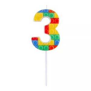 Építőkocka mintás gyertya - 3 146051993 - Party kellék