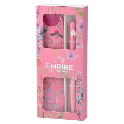 Golyóstoll Burgeon pink 1,0 mm kék tintával, eco bőr tokkal 146052006