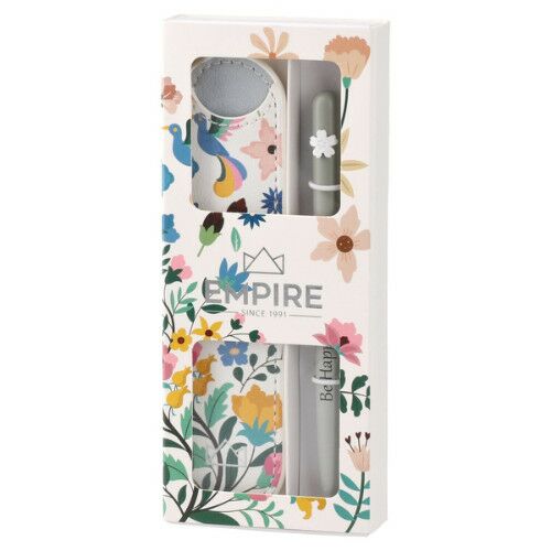 Golyóstoll Burgeon fehér 1,0 mm kék tintával, eco bőr tokkal 146052008