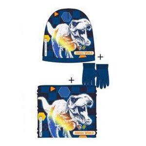 Jurassic World Attack Dark Blue gyerek sapka + snood + kesztyű szett 54 cm 146052479 - Baba & Tipegő