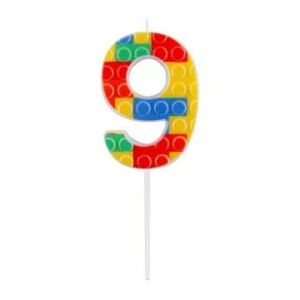 Építőkocka mintás gyertya - 9 146054353 - Party kellék