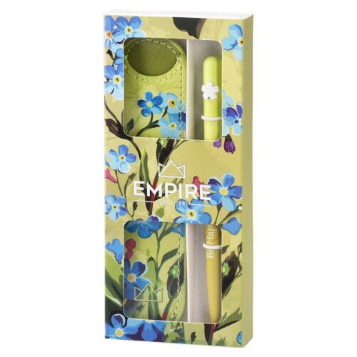 Golyóstoll Burgeon sárga 1,0 mm kék tintával, eco bőr tokkal 146055908