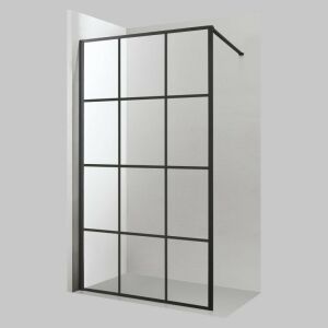 Viva AQUA Max WALK IN Zuhanyfal - FEKETE mintás - FEKETE profil - 8 mm NANO üveg - 100 x 200 cm