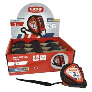 Extol Premium MÉRŐSZALAG, GUMÍROZOTT, 1 STOPPOS, 3MX19MM 8821023