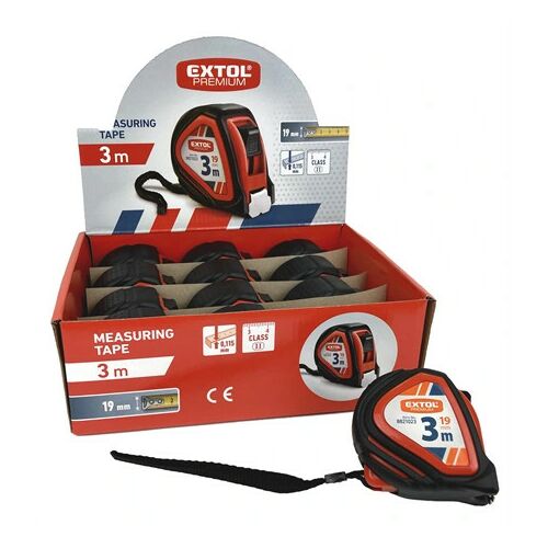 Extol Premium MÉRŐSZALAG, GUMÍROZOTT, 1 STOPPOS, 3MX19MM 8821023 146061776